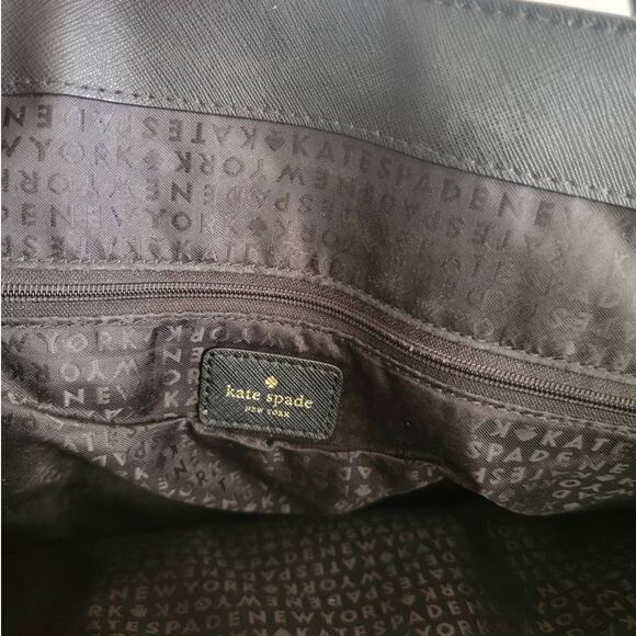 Kate Spade Laurel Way Jaymes Tote Bag Purse Leather New York Black Crossgrain - Picture 8 of 11